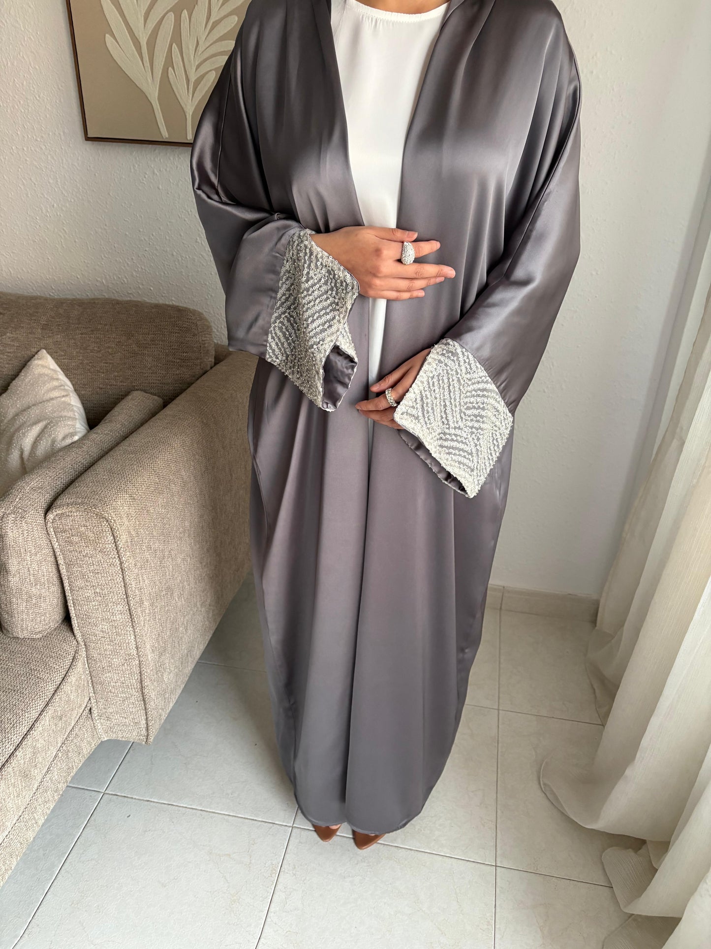 Abaya Perla gris