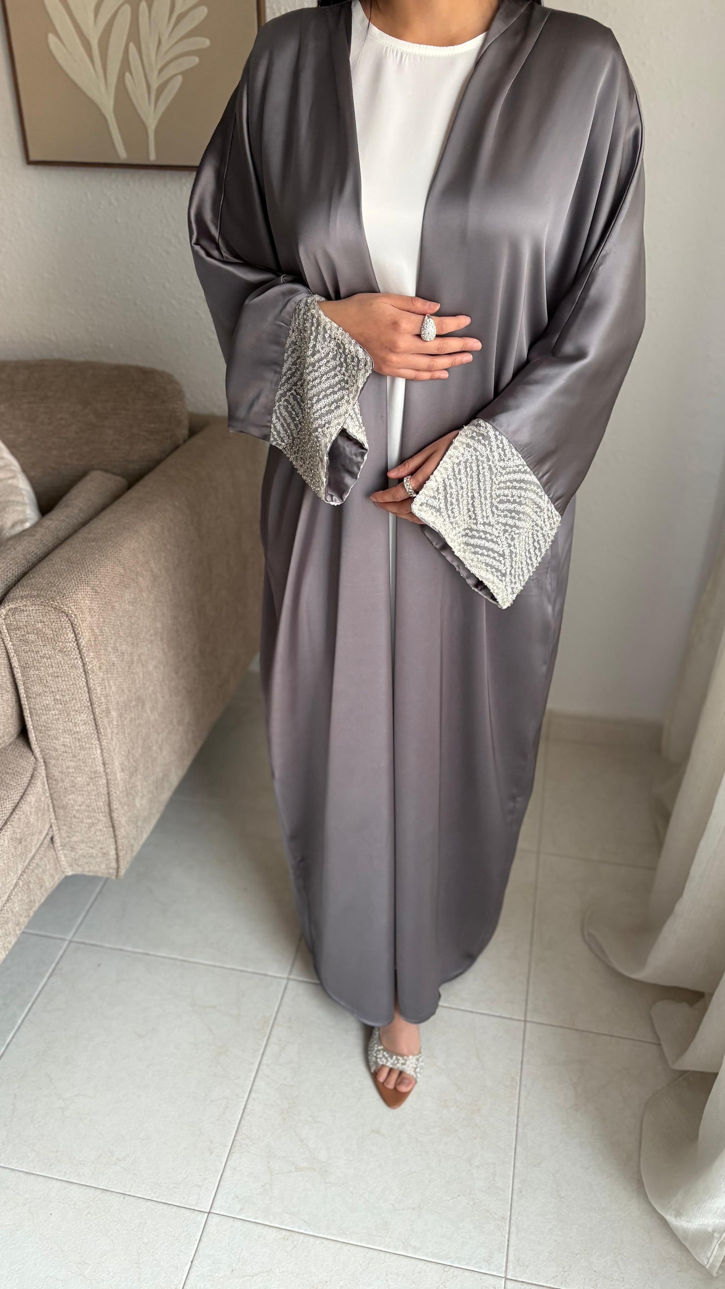 Abaya Perla gris