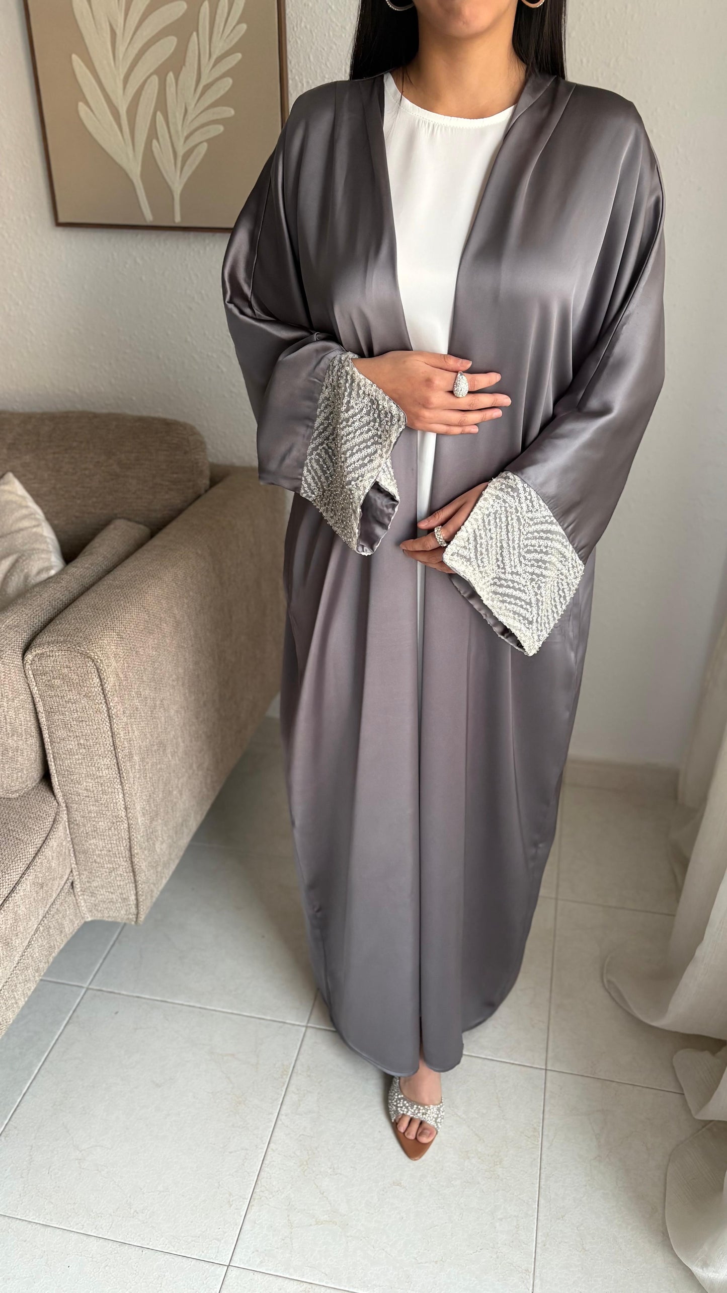 Abaya Perla gris